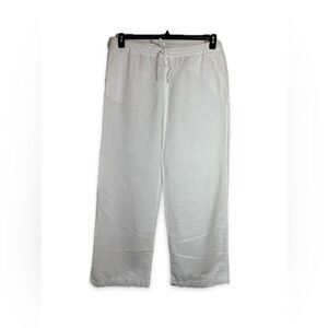 Merona White Pants Size XL Linen Blend Elastic & Drawstring Waist